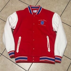 Vintage 1995 K-Swiss Varsity Jacket Red White Blue M L